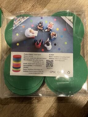 NEW Carpet Spots 48 Pcs Circle Green Dots Connecting Floor Markers Pre-K School